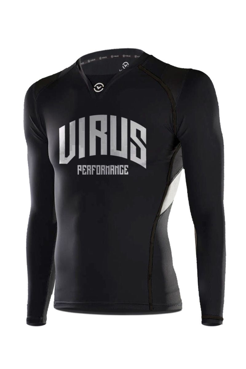 MEN X-Form Rashguard Longsleeve NAVY Black - Bioceramic Fabric